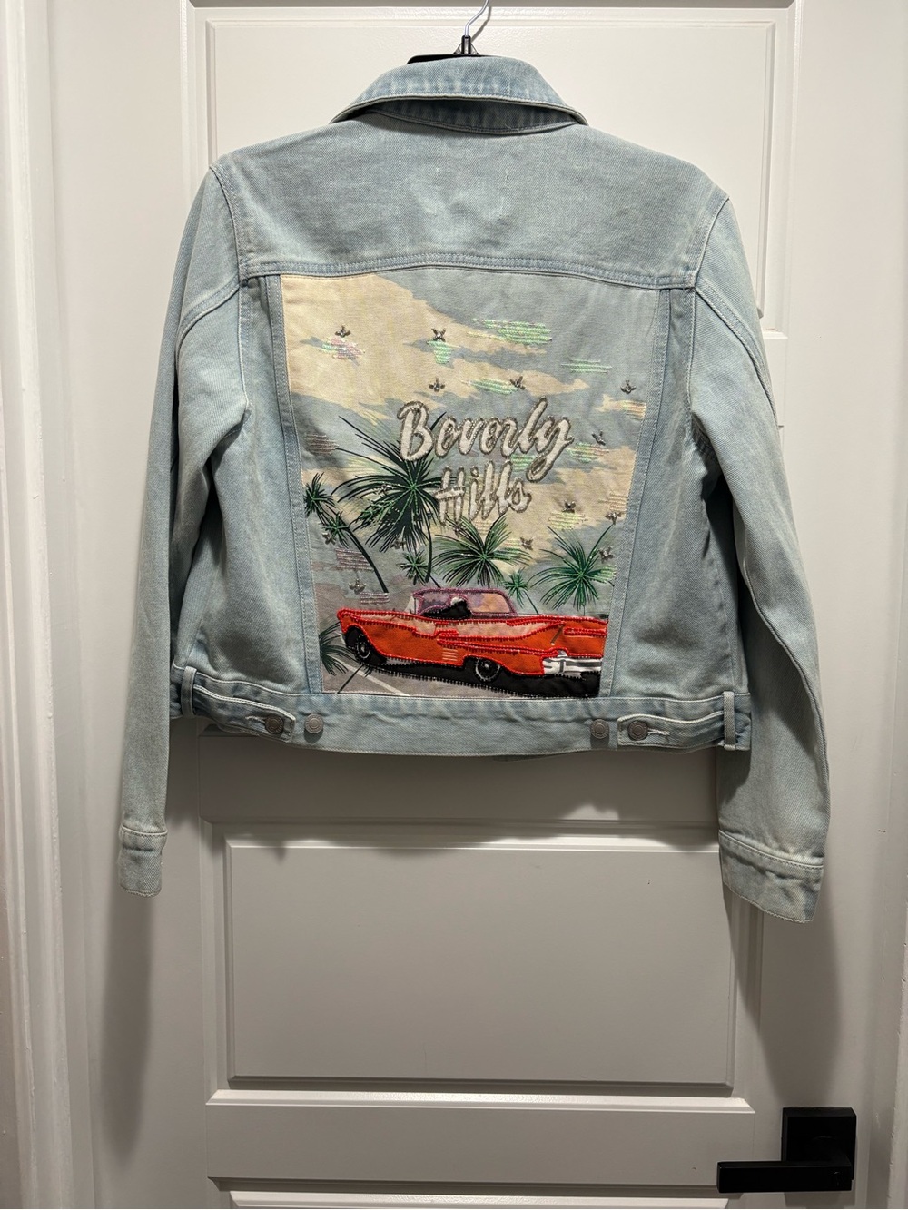 Guess Beverly Hills Beaded Denim Jacket -  size adult Small